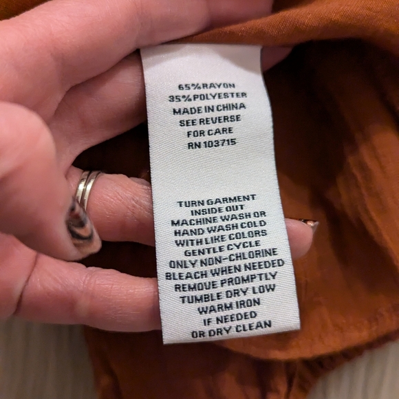 Nanette Lapore orange button down top size M - Picture 7 of 7